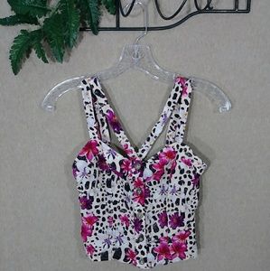 TopShop floral crop top size 2
